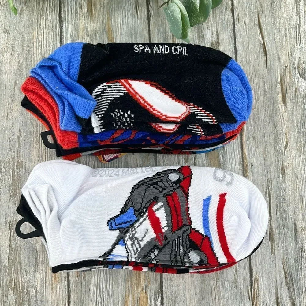 Boys Spiderman & Hot Wheels No Show Comfy Socks 2, 6-Packs Size L